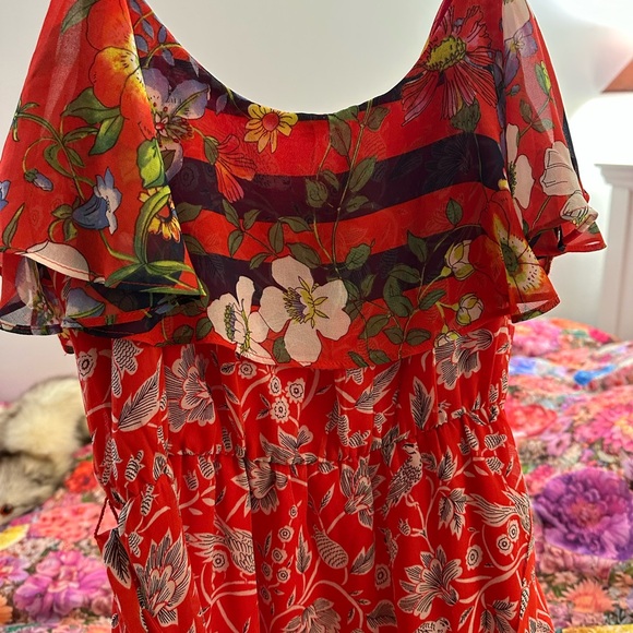 Anthropologie Red Floral Maxi Dress - Picture 9 of 10